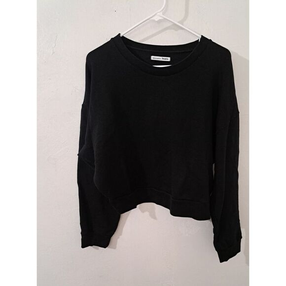 Reformation Hunter Cropped Sweatshirt Black - Picture 3 of 9